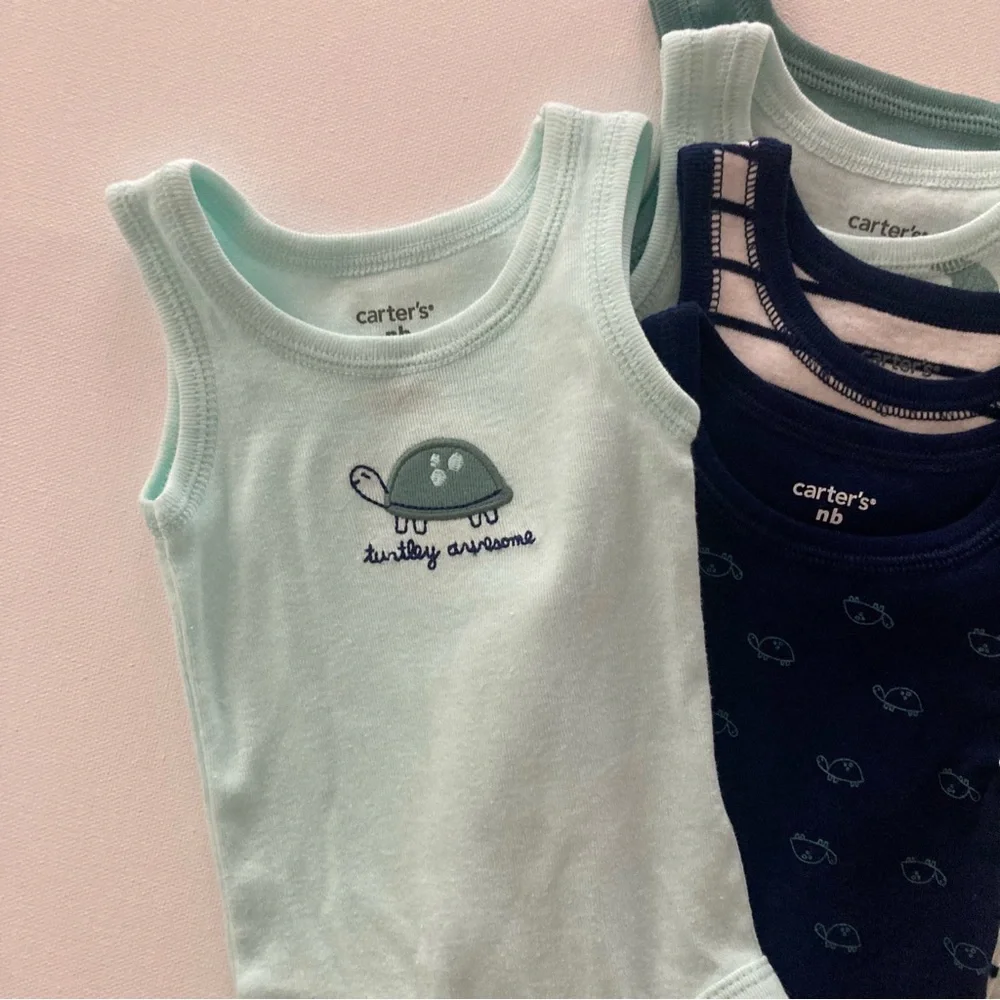 Carter’s Baby Boy Newborn 5-pk Bodysuit Set Turtle Crocodile